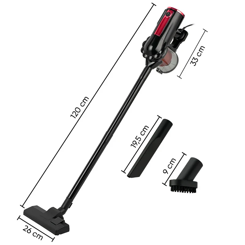 Aspirateur Cyclonique 1000W 3 en 1 Balai Électrique avec Filtre HEPA et Câble