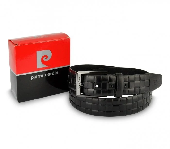 Ceinture pour homme 8006 en vrai cuir PIERRE CARDIN motif quadrillé