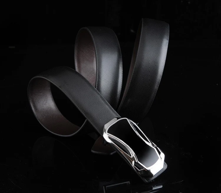 Ceinture en cuir homme avec boucle argentée satin - Mod ANYWAY- mode masculine