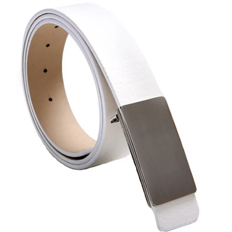 Ceinture homme en cuir avec boucle argentée et satin (110 cm) - MOD. TODAY