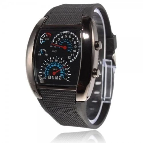 Montre LED homme tachymètre effet de quartz