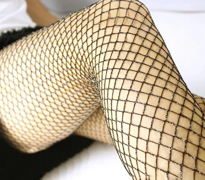 Collants résille noirs brillante élastiques taille haute DUPU mod 508