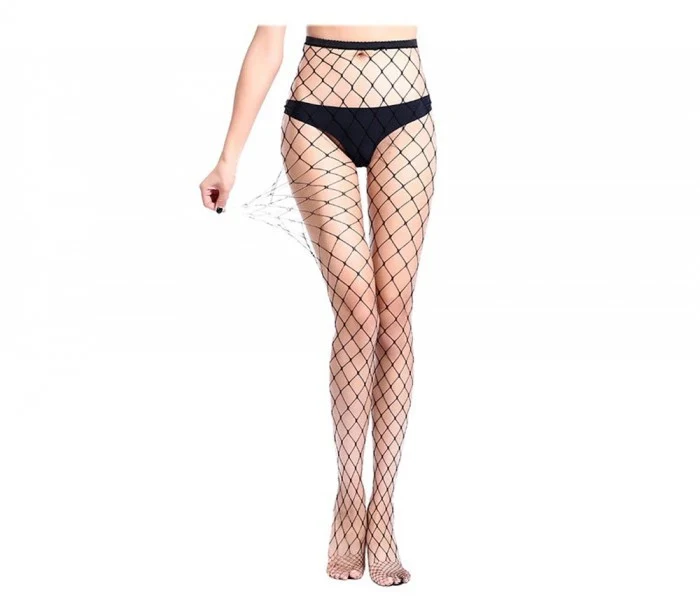 Collants résille noirs élastiques taille haute PANTYHOSE mod 8505 ajustées