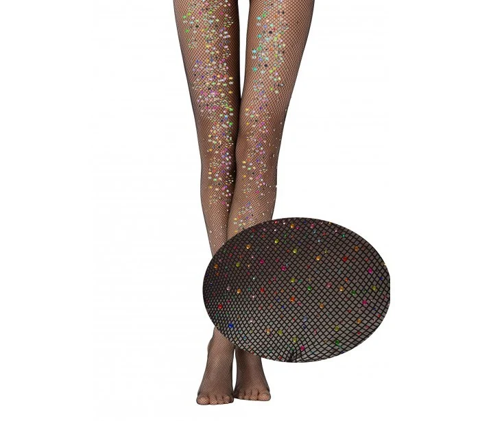 Collant élastique avec strass multicouleurs DUPU MOD. 504-1