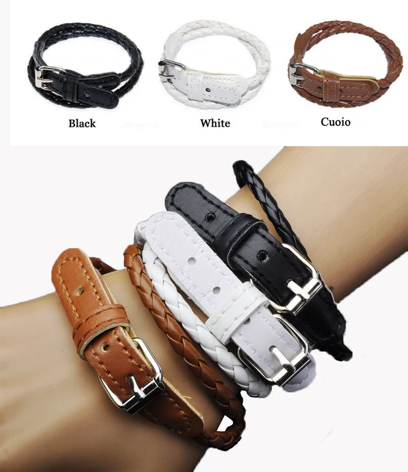 Bracelet tressé tendance - en cuir - unisexe