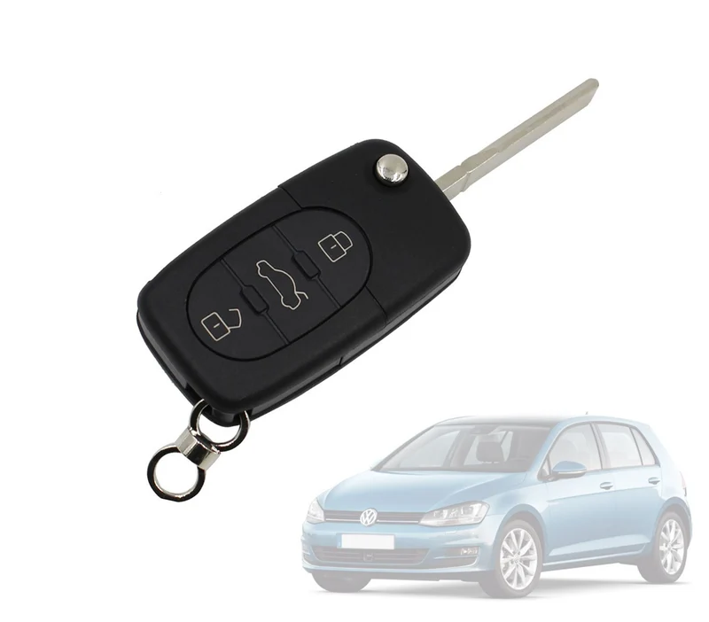 Coque de clé verrouillage télécommande 3 boutons à distance pour VOLKSWAGEN GOLF