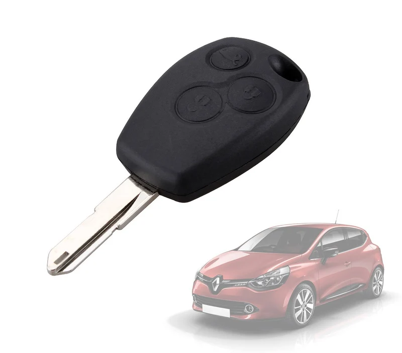 Coque de clé verrouillage télécommande 3 boutons à distance pour voiture Renault