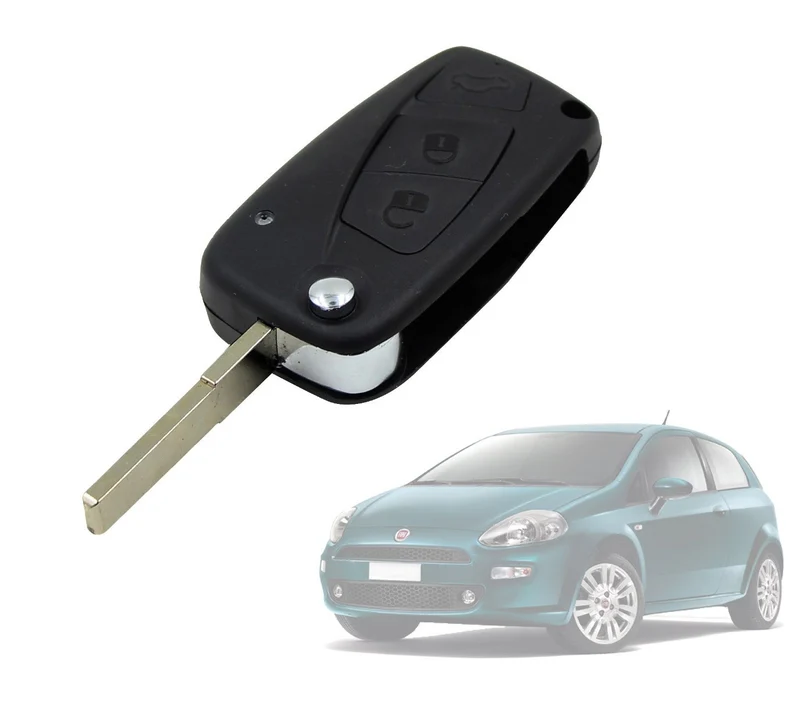 Coque de clé de verrouillage télécommande 3 boutons à distance pour voiture Fiat