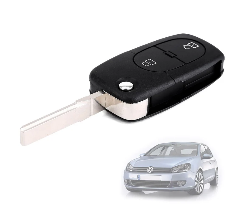 Coque de clé de verrouillage télécommande 2 boutons à distance pour Volkswagen