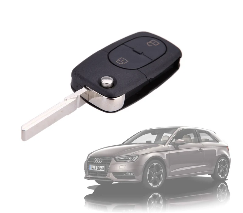 Coque de clé verrouillage télécommande 2 boutons à distance pour voiture Audi A2
