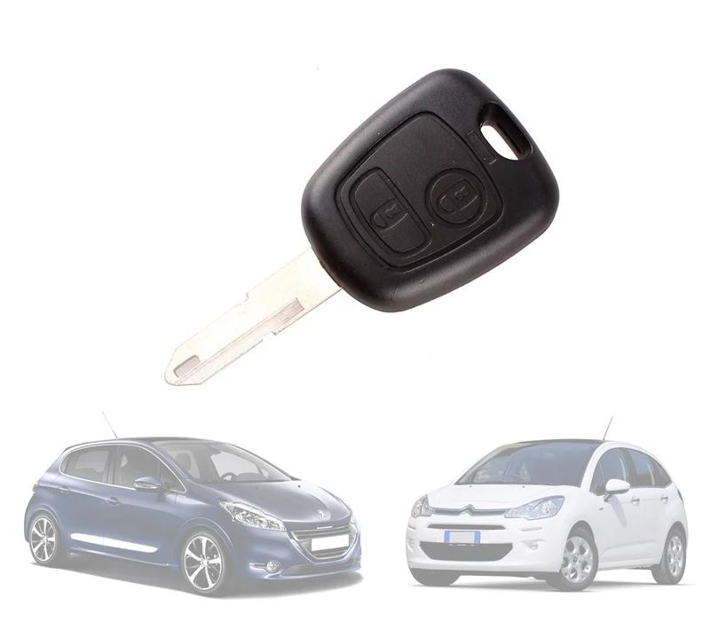 Coque de clé verrouillage télécommande 2 boutons à distance pour Citroen Peugeot