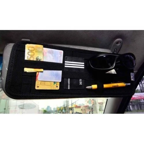 Organisateur - objet pour pare soleil, visière de voiture avec bandes élastiques