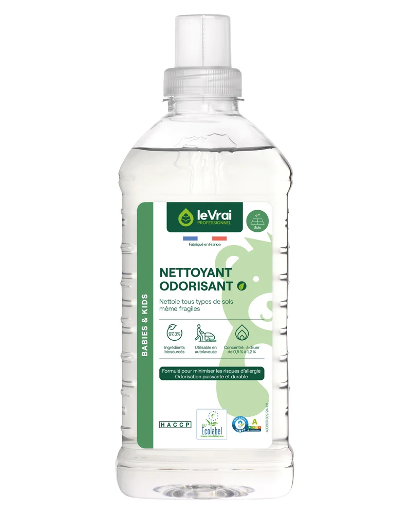 NETTOYANT ODORISANT CONCENTRE SOLS BABIES & KIDS LE VRAI PROFESSIONNEL ECOLABEL 1L