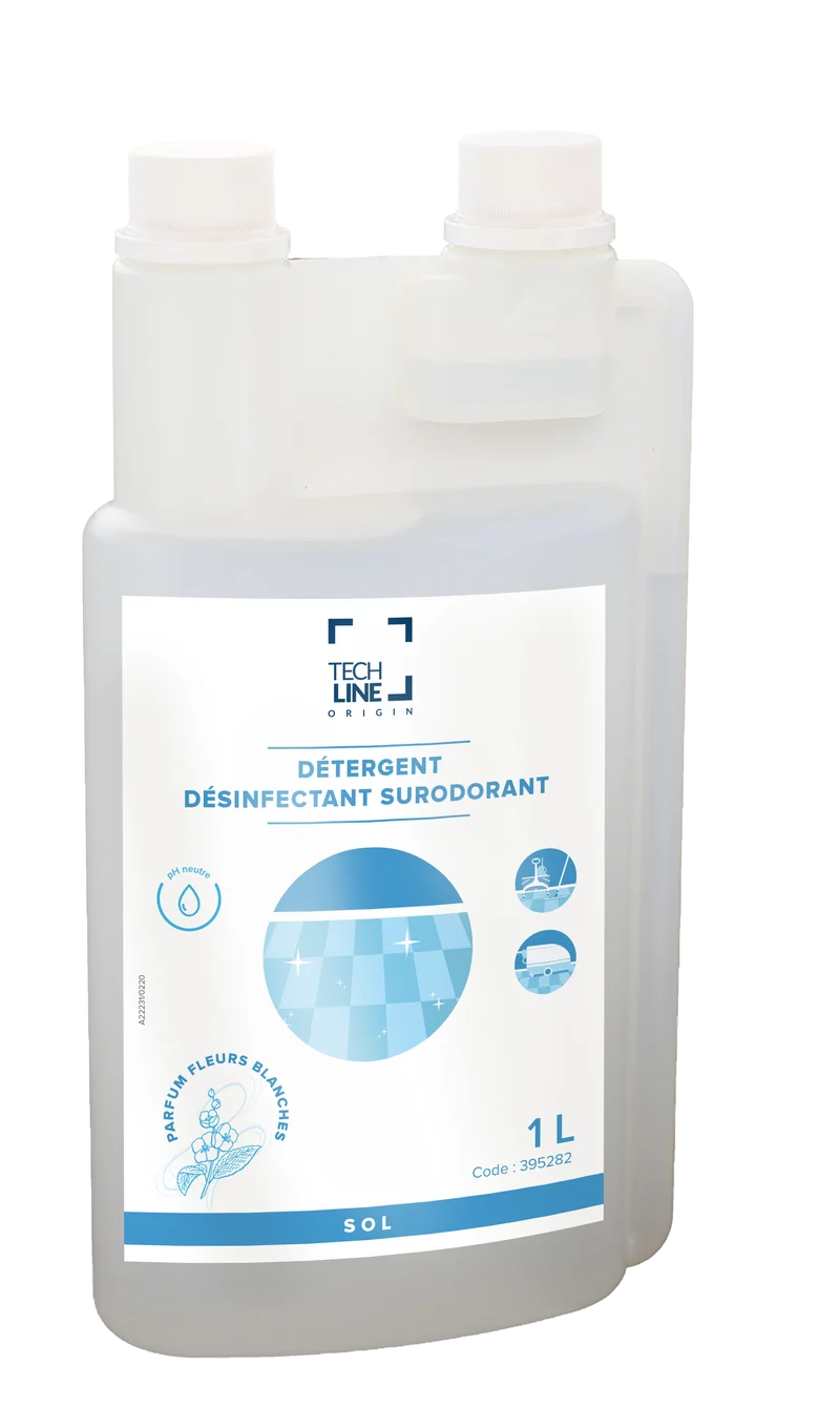 NETTOYANT DESINFECTANT SURODORANT FLEUR BLANC TECHLINE 1L DOSEUR