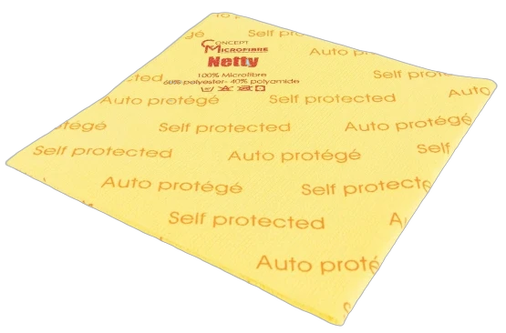 LAVETTE NON TISSEE NETTY AUTO-PROTEGEE 40X40CM JAUNE ECOLABEL X5
