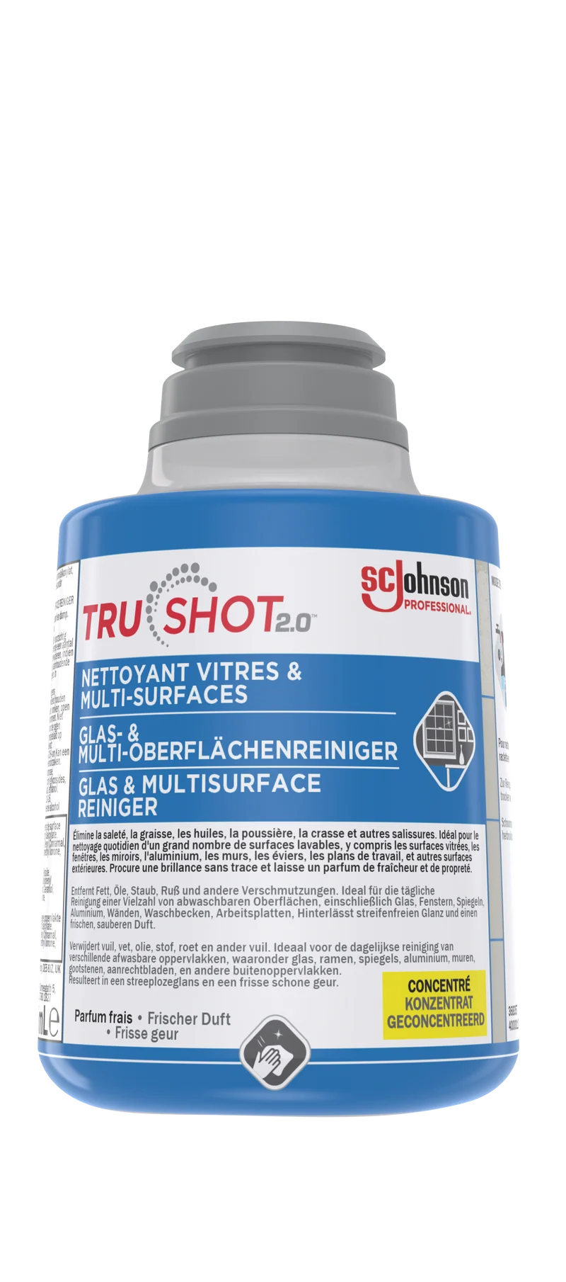 NETTOYANT VITRES & MULTI-SURFACES TRUSHOT 2.0® CARTOUCHE 266ML X4