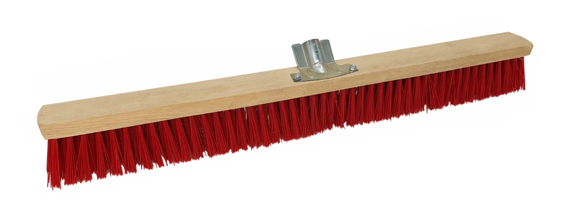BALAI CANTONNIER 60CM DOUILLE INCLINEE FIBRES SYNTHETIQUE ROUGE
