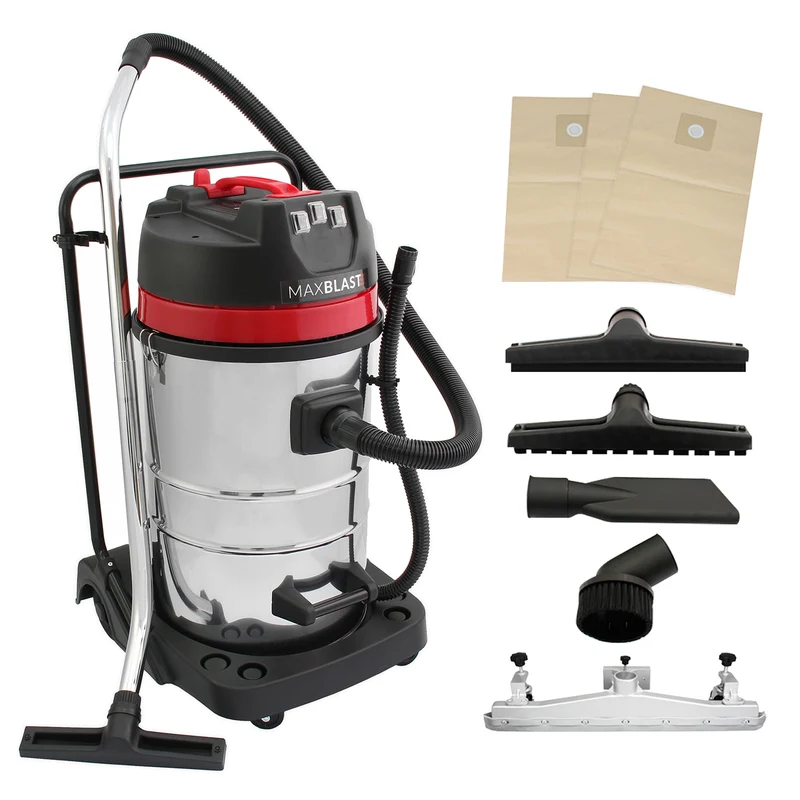 MAXBLAST Lot de Aspirateur Industriel 80 L, 5 Accessoires & 3 Sacs