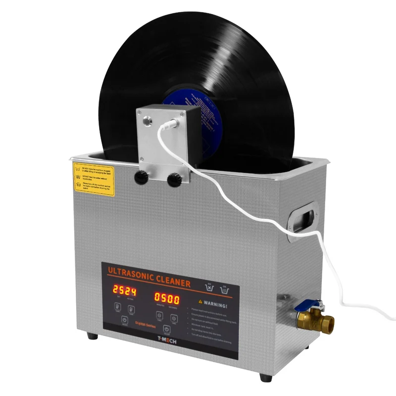 T-Mech Nettoyeur Ultrasonique 6 L & Adaptateur pour Disques Vinyles