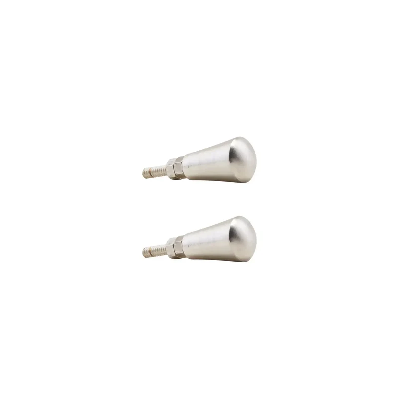 Knop zilver messing set van 2