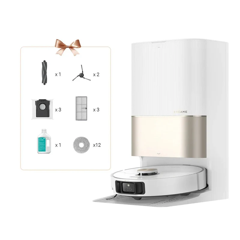 Dreame – X40 Ultra Complete Robot aspirador y fregasuelos blanco con base automática y navegación inteligente para hogar