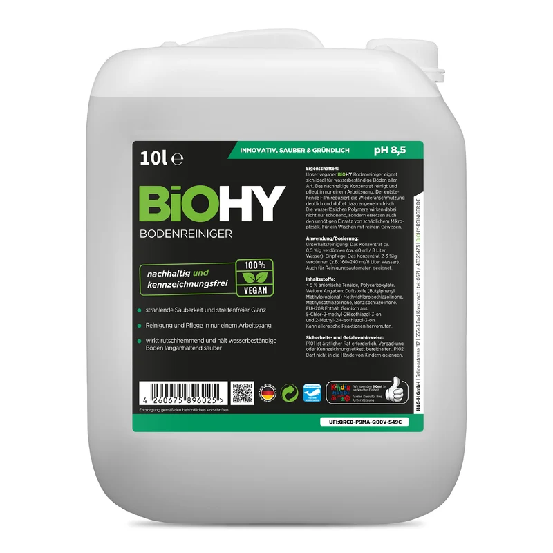 BiOHY nettoyant pour sols, nettoyant brillant, entretien des sols, concentré, B2B