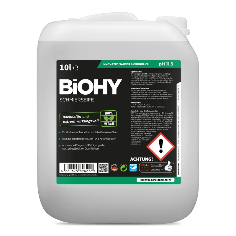 BiOHY savon noir 10 litres, savon noir, nettoyant pour sol, concentré, B2B