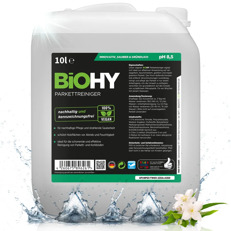 BiOHY nettoyant pour parquet, nettoyant pour parquet, entretien de parquet, nettoyant pour sols en bois, B2B