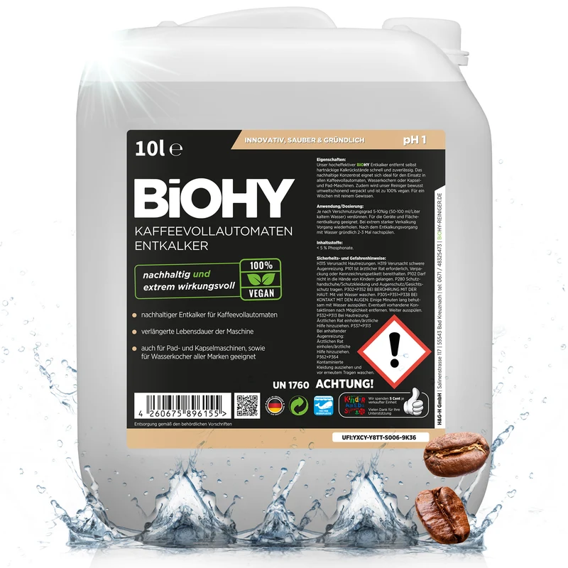 BiOHY détartrant pour machines à café, détartrant, détartrant, B2B
