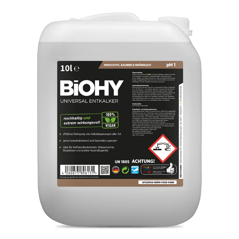 BiOHY Détartrant universel, dissolvant de calcaire, détartrant, B2B