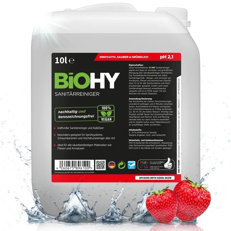 BiOHY nettoyant sanitaire, nettoyant salle de bain, détartrant, concentré, B2B