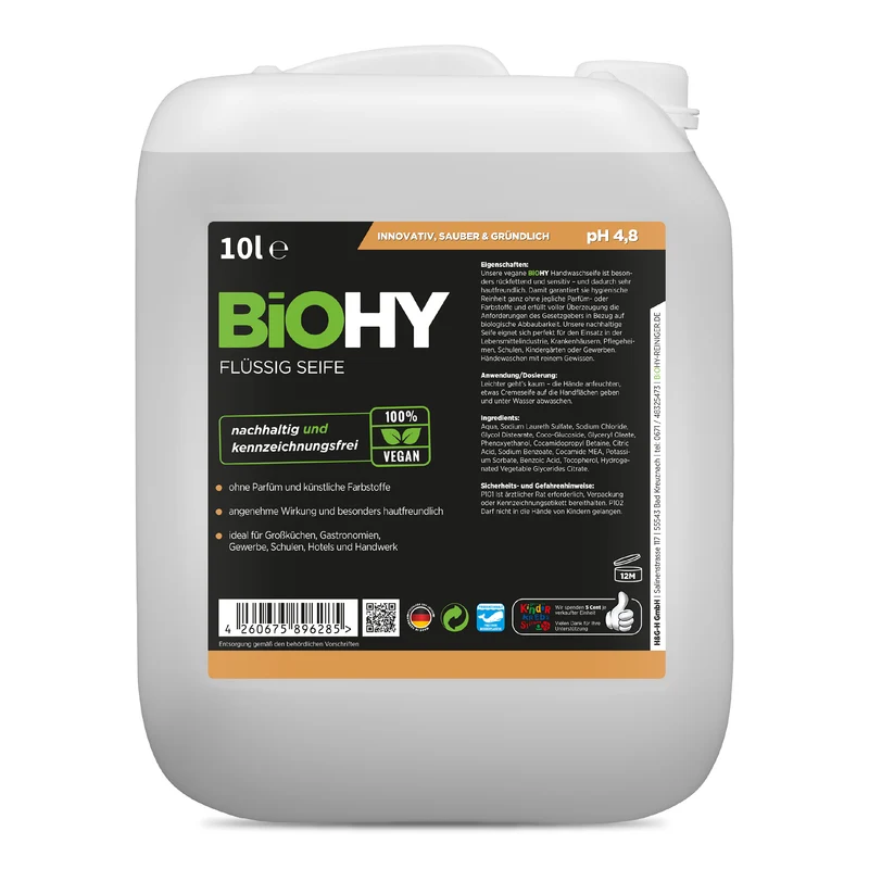 BiOHY savon liquide 10 litres, savon liquide, savon pour les mains, lotion de lavage, B2B