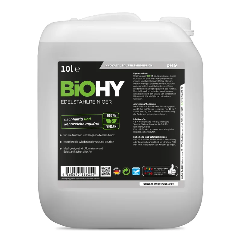 BiOHY nettoyant inox, nettoyant inox, entretien inox, nettoyant brillant, B2B