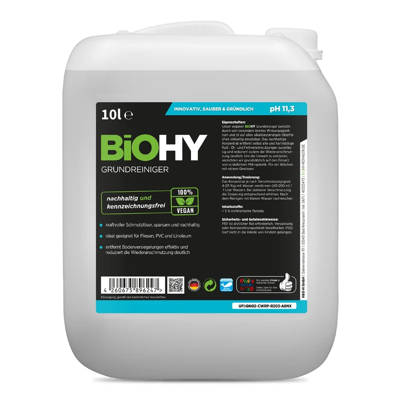 BiOHY nettoyant de base 10 litres, nettoyant de base, nettoyant universel, concentré, B2B