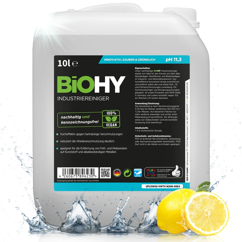 BiOHY nettoyant industriel 10 litres, nettoyant industriel, nettoyant universel, concentré, B2B