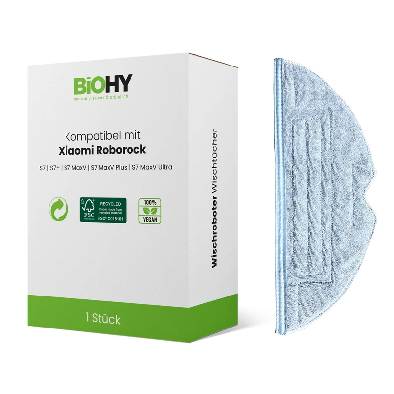 BiOHY Chiffons en microfibre pour robots nettoyeurs Roborock, Roborock S8 / S7 / S7+/ S7 Maxv Ultra / Pro Ultra / S6 & S5, Pièces détachées pour robots nettoyeurs de sol, Accessoires
