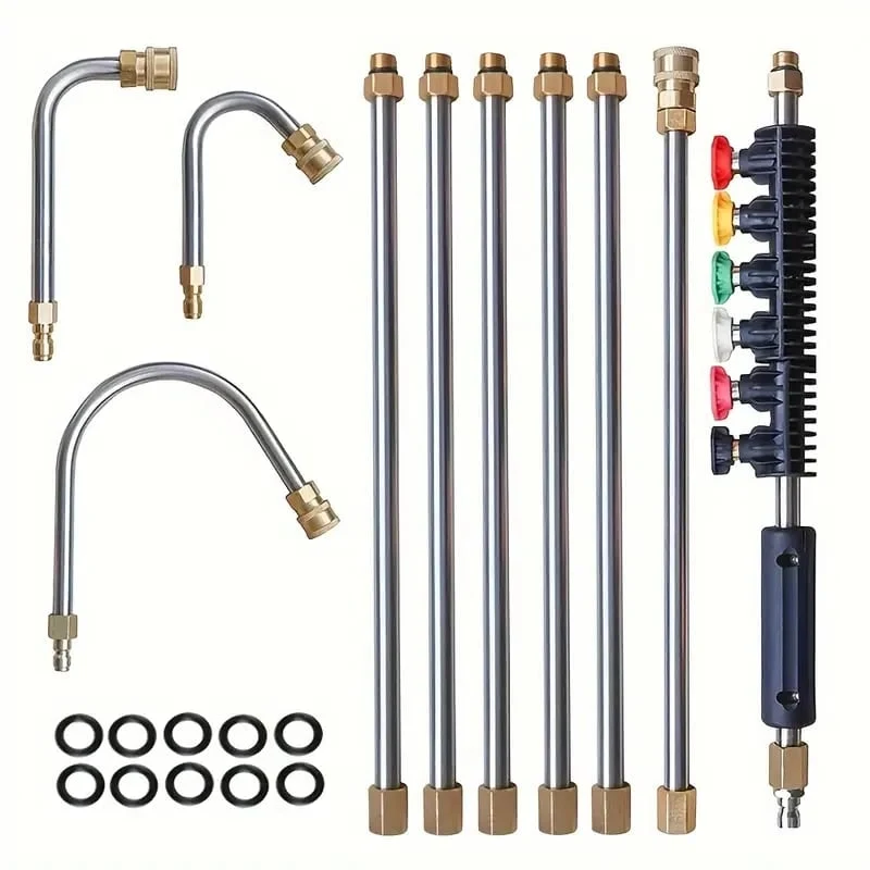 Window Cleaners and Home Steam Cleaner with Telescopic High-Pressure Lance and 5 Nozzles