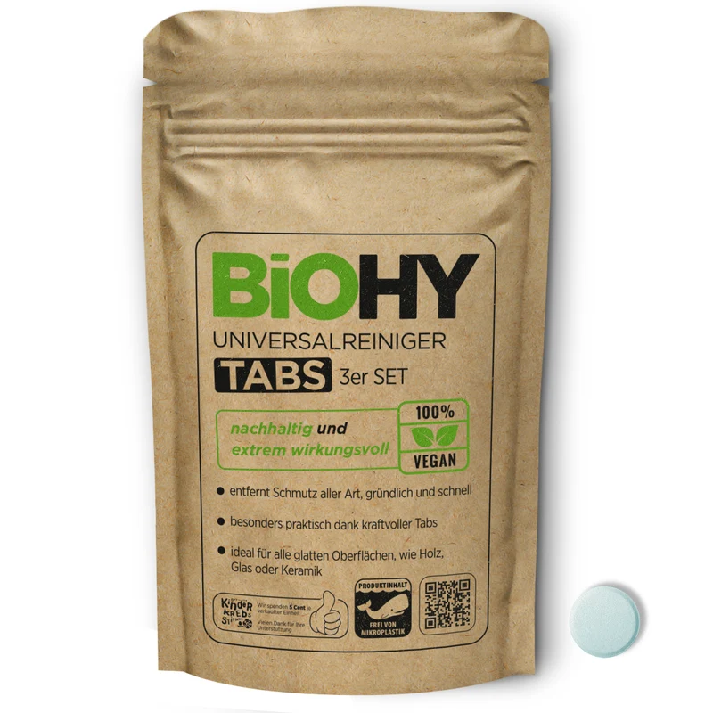 BIOHY Nettoyant universel en pastilles, Nettoyant en pastilles, Nettoyant multi-usages en pastilles