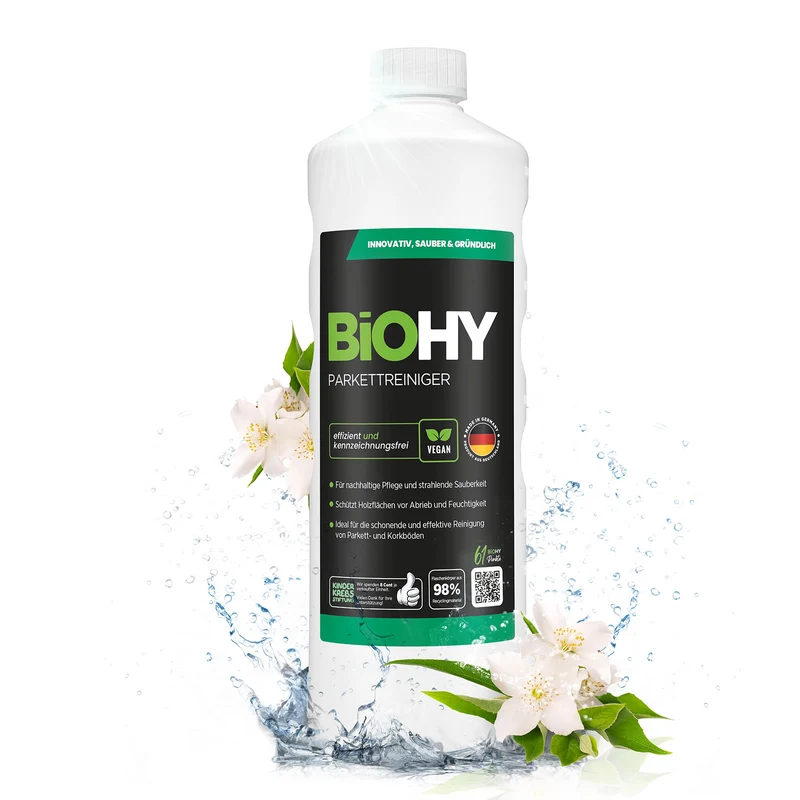 BiOHY nettoyant pour parquet, produit d'entretien pour parquet, savon pour parquet en bois, entretien du parquet