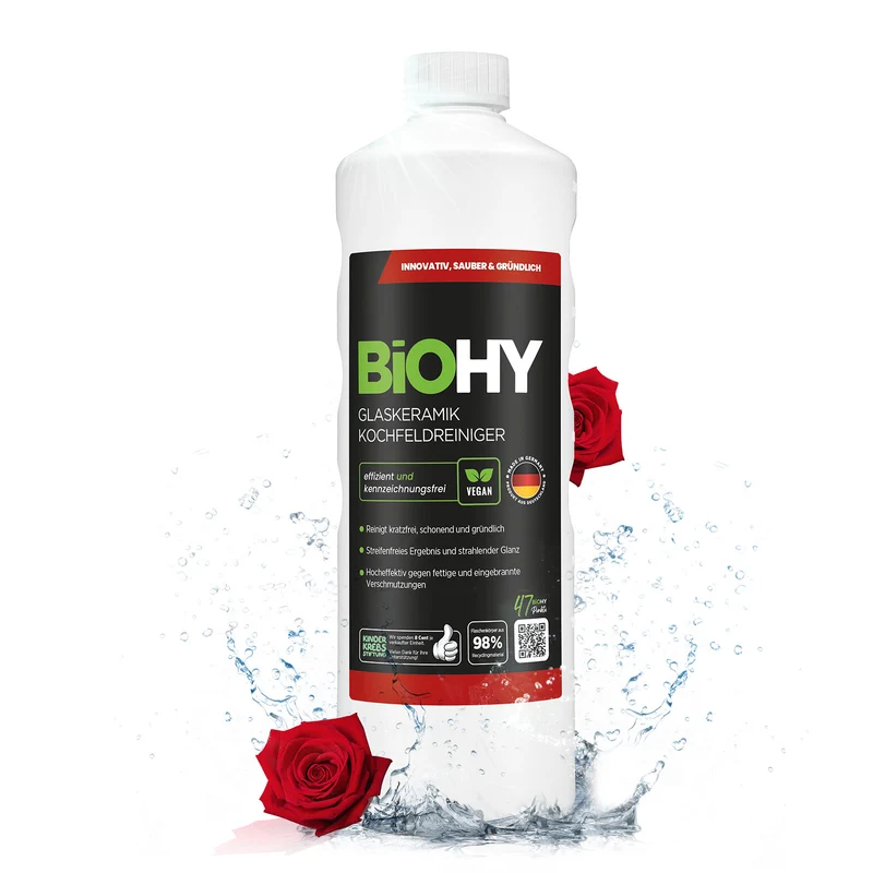 BiOHY nettoyant pour table de cuisson vitrocéramique, nettoyant pour table vitrocéramique, nettoyant pour cuisinière