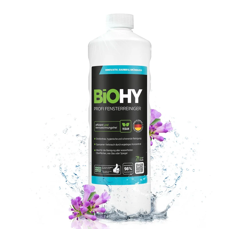 BiOHY Nettoyant professionnel pour vitres, nettoyant pour vitres, concentré