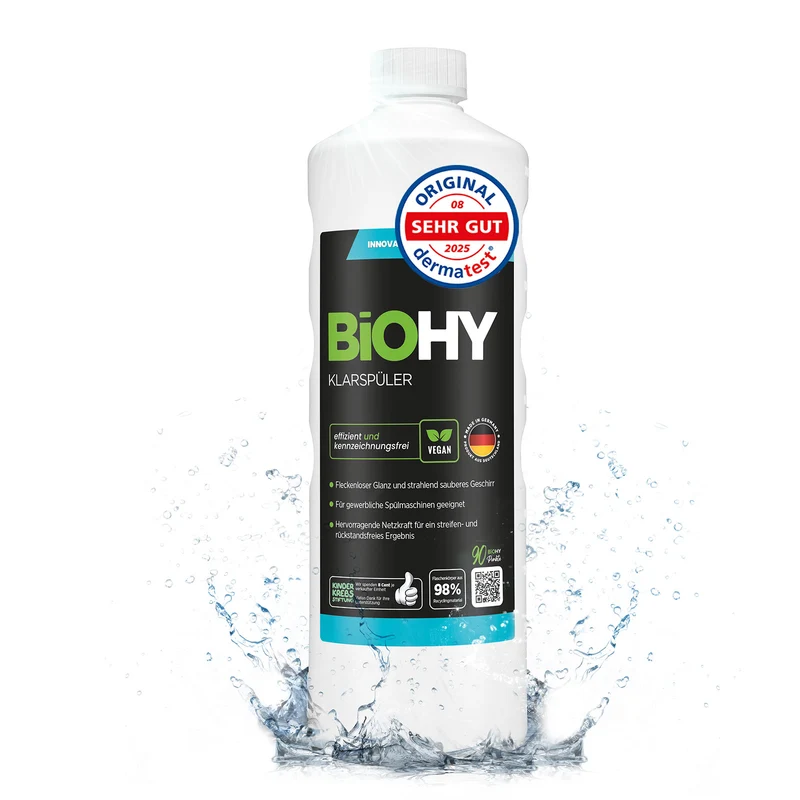 BiOHY produit de rinçage, nettoyant pour verre lave-vaisselle, nettoyant pour lave-vaisselle, nettoyant pour couverts