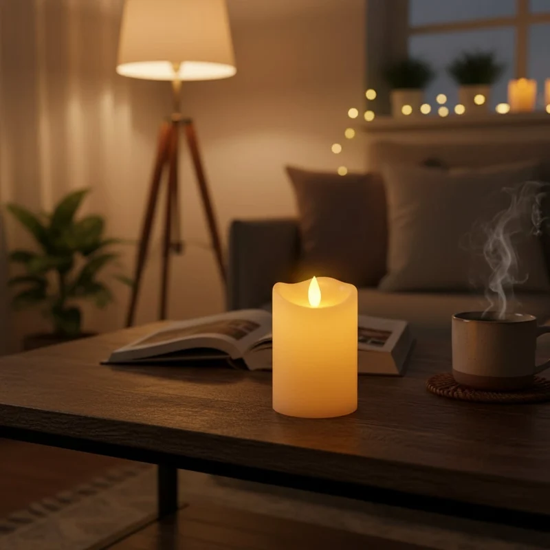 Small battery-operated LED Halloween candles with a flickering flame effect for decoration