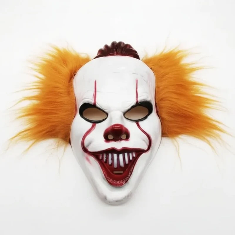 Halloween Clown Mask with Synthetic Hair, Scary for Parties and Cosplay