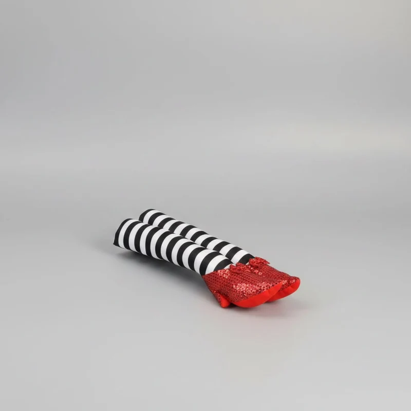 Halloween Front Door Stopper Witch's Legs with Sequins and Bows for Bathrooms