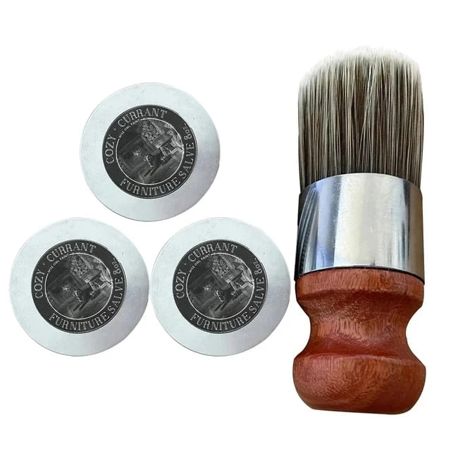 Wood and Furniture Wax in a Tin with a Restoration and Care Brush