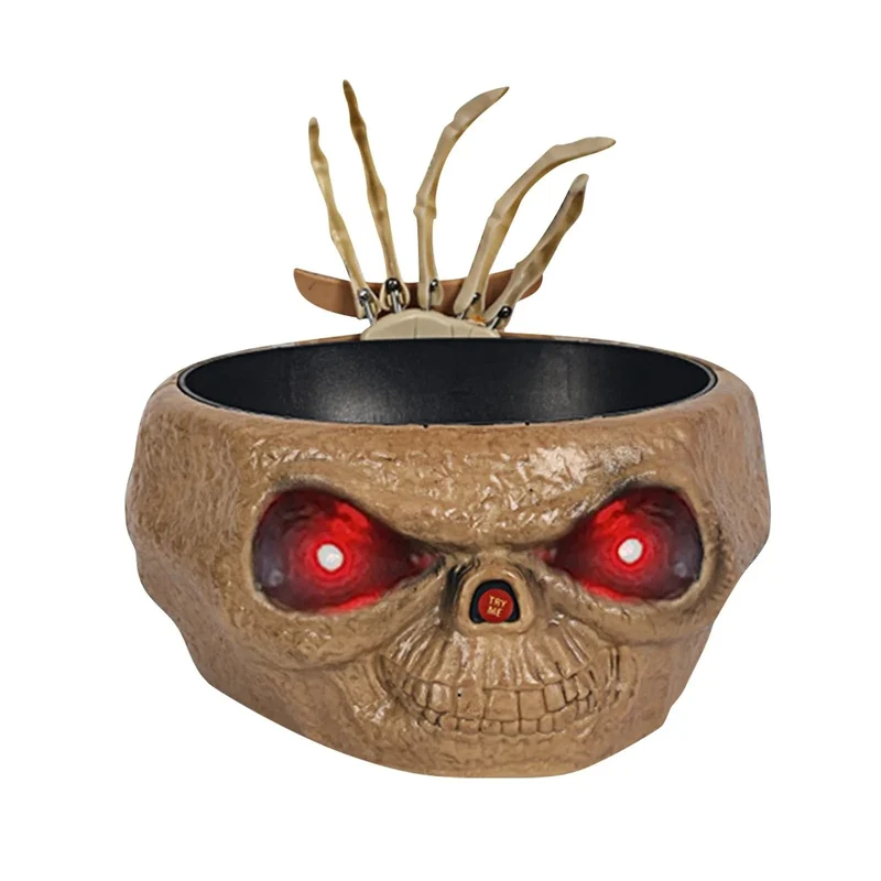 Halloween Interactive Candy Bowl with a Motion Sensor and Glowing LED Eyes