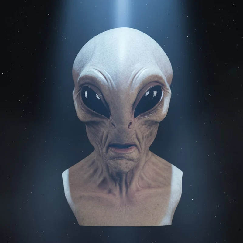 Realistic Full-Head Alien Latex Halloween Mask