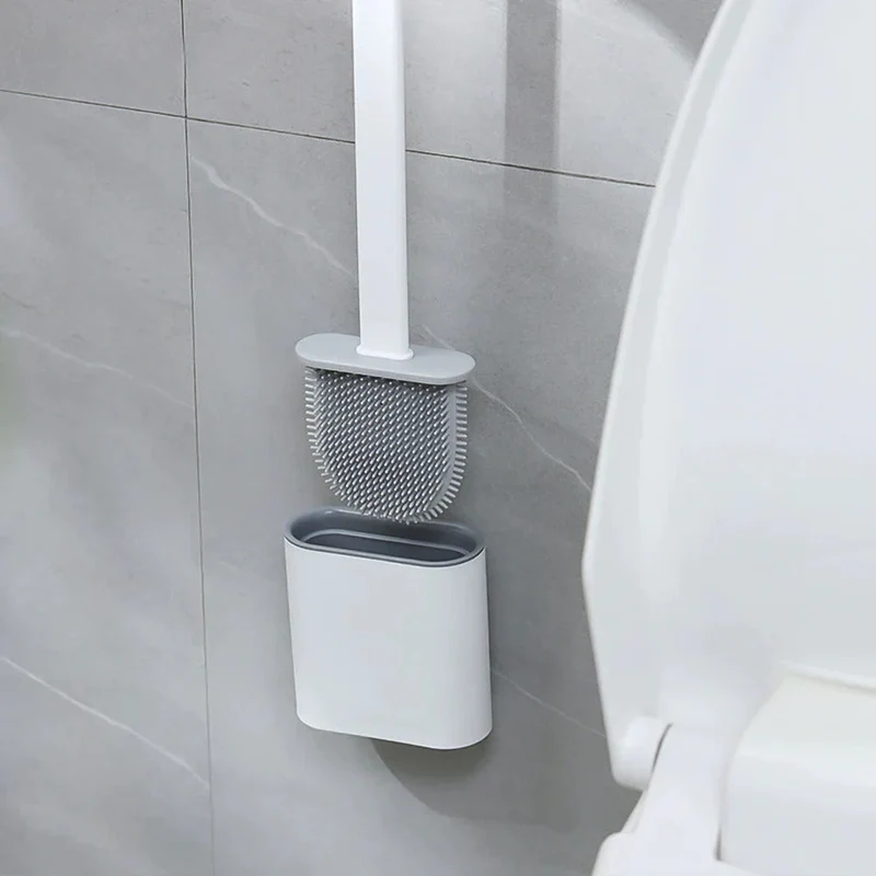 Flexible hygienic silicone toilet brush