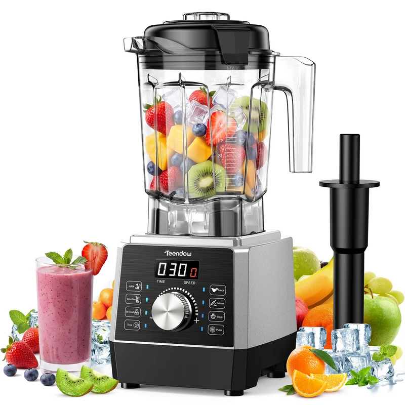 Teendow 1800W High-Speed Blender with 6 One-Touch Programs, 25,000 RPM, 2L Pitcher for Smoothies, Ice Crush & Grinding